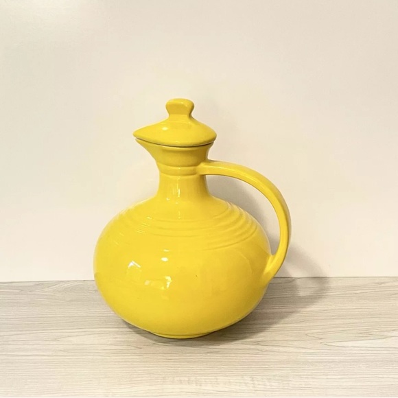 Vintage Hall’s 5 Band Pitcher with Lid Mid-Century Modern Rare - Picture 6 of 10